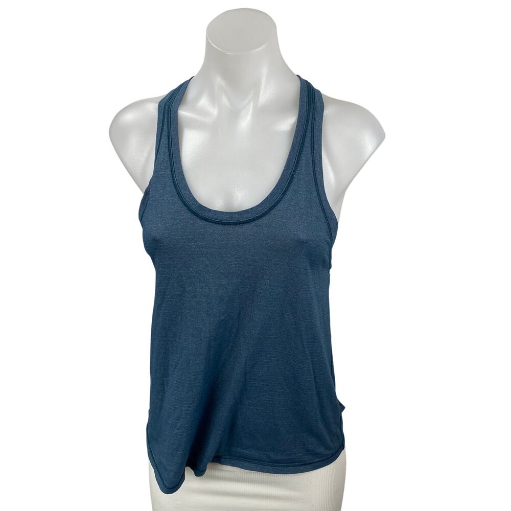 Lululemon Women's Blue Racerback Slit Yoga Workout Athletic Tank Top Size 8